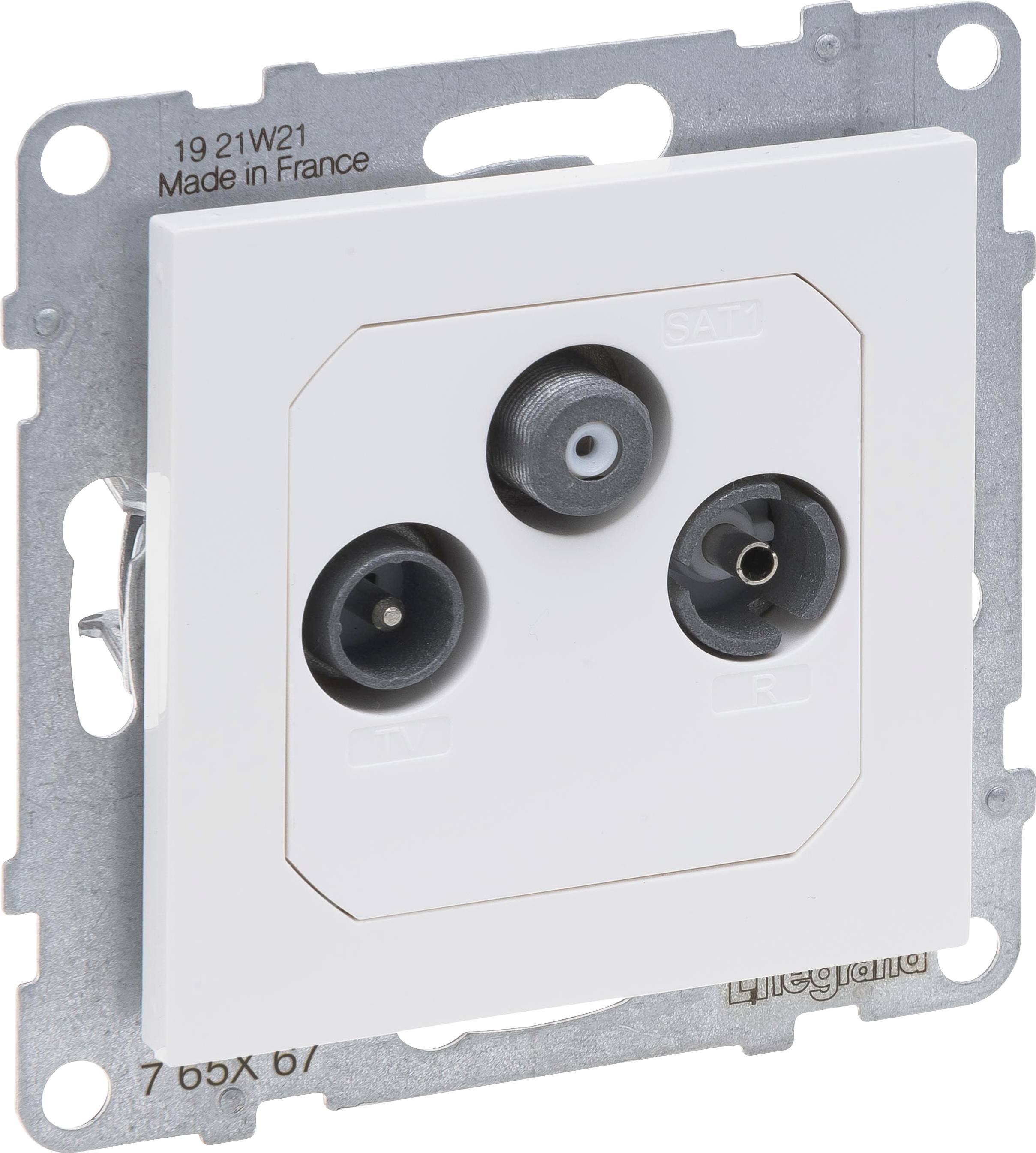 Legrand 765167 SEANO Einzeldose TV-R-SAT f.HD-TV in der Farbausführung Ultraweiß