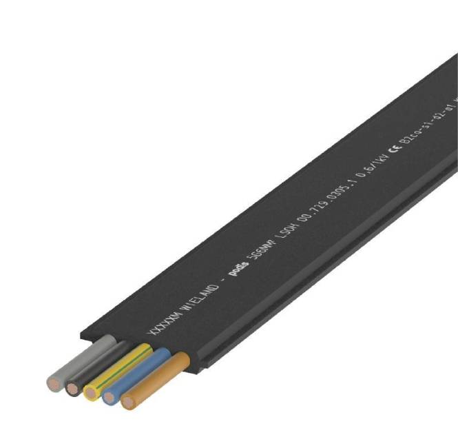 4049088610011 - WIEL Flachleitung LSHF 5G16 PodisCon schwarz - Meterware - 0077103071 4049088610011 - WIEL Flachleitung LSHF 5G16 PodisCon schwarz - Meterware - 0077103071