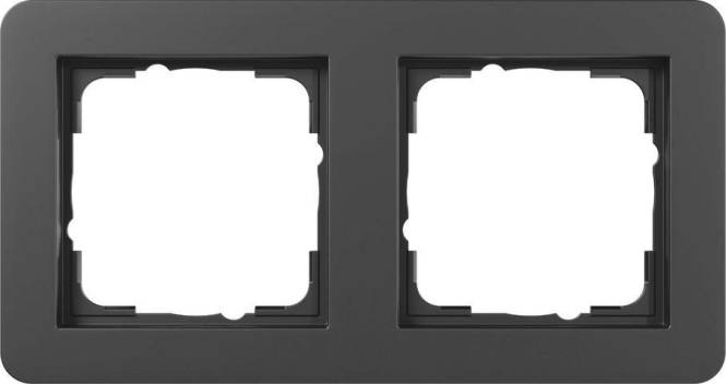 4010337126256 - 0212 153 - Abdeckrahmen Gira E1 2-fach Schwarz matt 4010337126256 - 0212 153 - Abdeckrahmen Gira E1 2-fach Schwarz matt