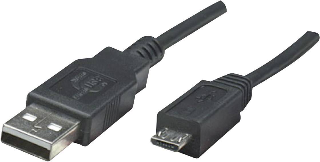 MANHATTAN USB Kabel A -> micro B St/St 1.80m sw, 307178 307178 (BILD1)