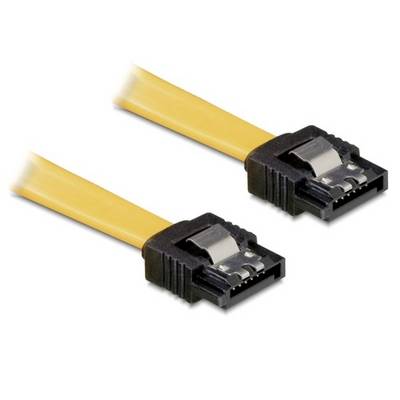 DELOCK SATA-Kabel SATA -> SATA St/St 0.50m gelb Clips