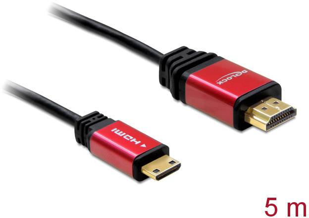 DELOCK HDMI Kabel Ethernet A -> mini C St/St 5.00m Premium - 84338