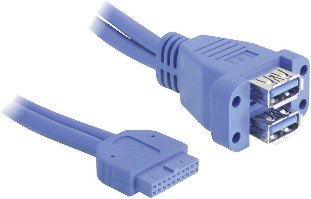 DELOCK USB3.0 Kabel Pinheader 19pin -> 2x A Bu/Bu 0.4 - 82942