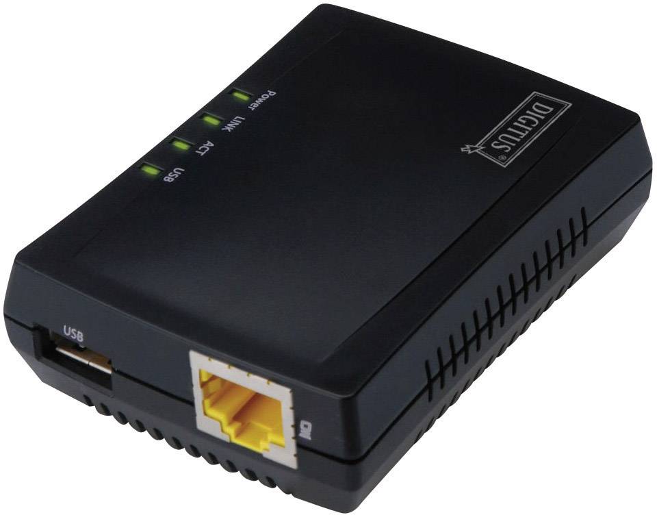 DIGITUS USB-Netzwerkserver 1-Port +Printserver, NAS-&USB-HUB - DN-13020