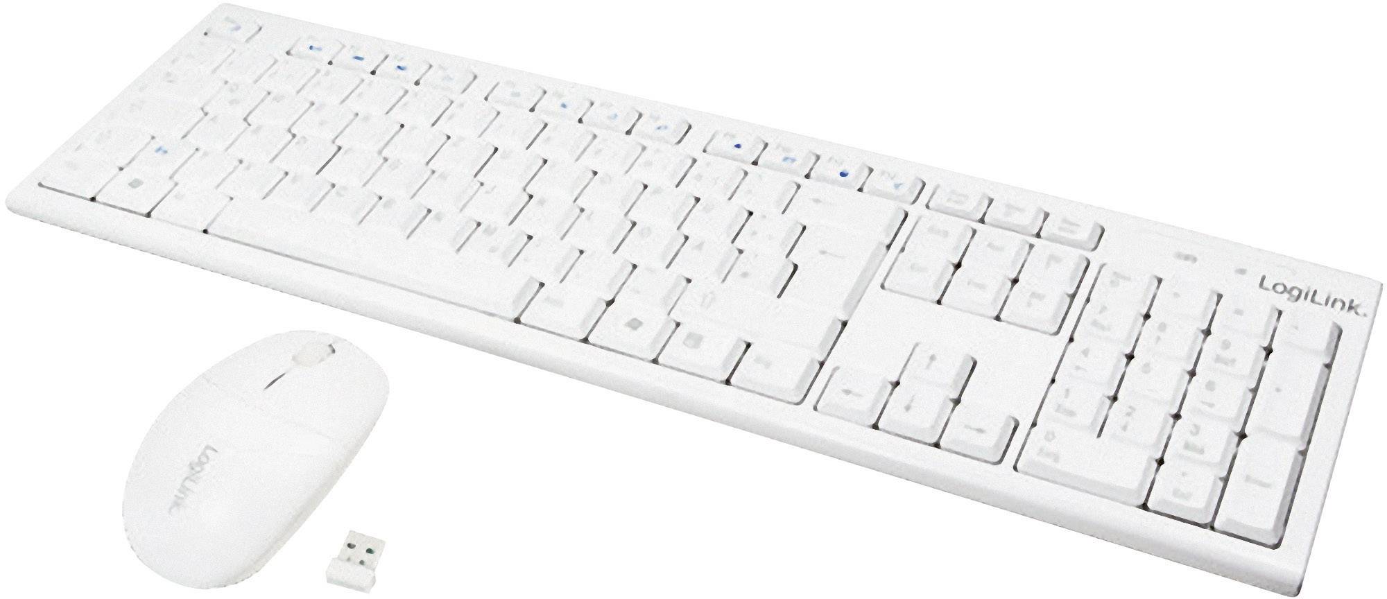 Logilink Tastatur Wireless 2,4GHz mit Maus white Mäuse & Tastaturen