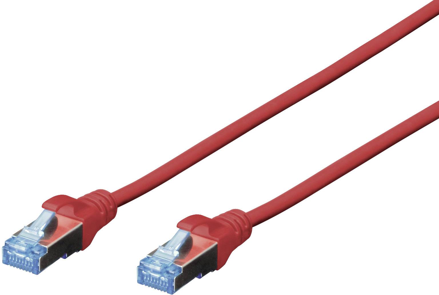 DIGITUS Patchkabel RJ45 SF/UTP Cat5e  2.00m rot  Hebelschutz Polybeutel Cat5 Kabel