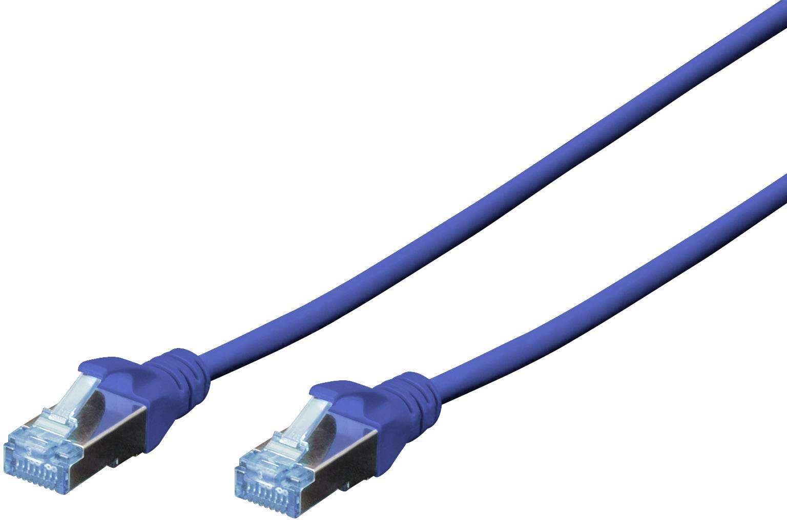 DIGITUS Patchkabel RJ45 SF/UTP Cat5e  0.50m blau Hebelschutz Polybeutel Cat5 Kabel