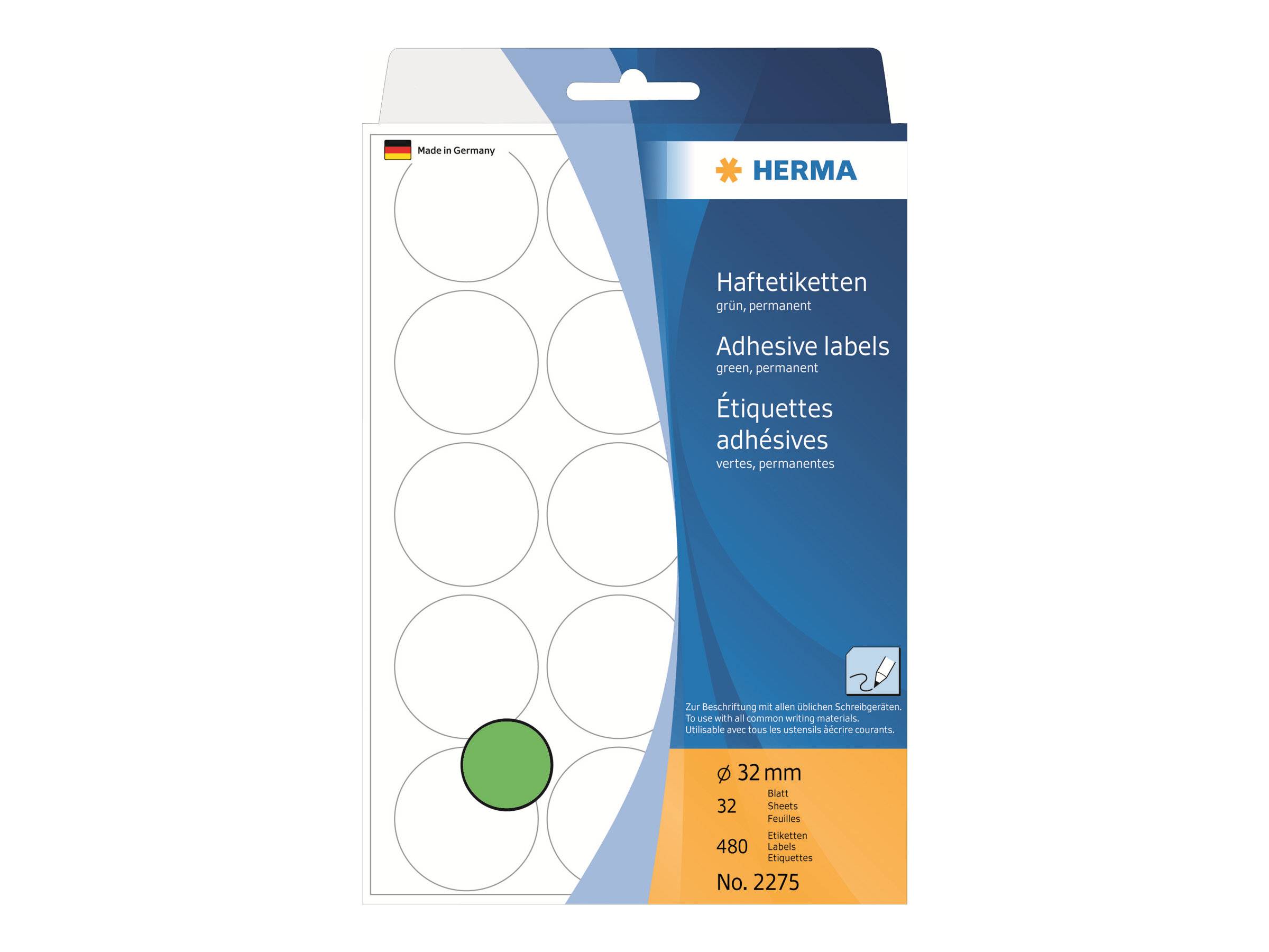 HERMA Vielzwecketiketten grün 32 mm rund Papier 480 St. Etiketten