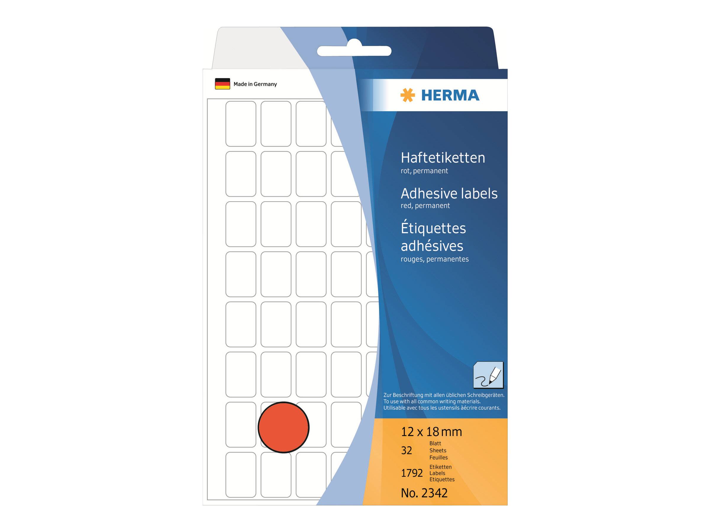 HERMA Vielzwecketiketten rot 12x18 mm Papier matt 1792 St. Etiketten