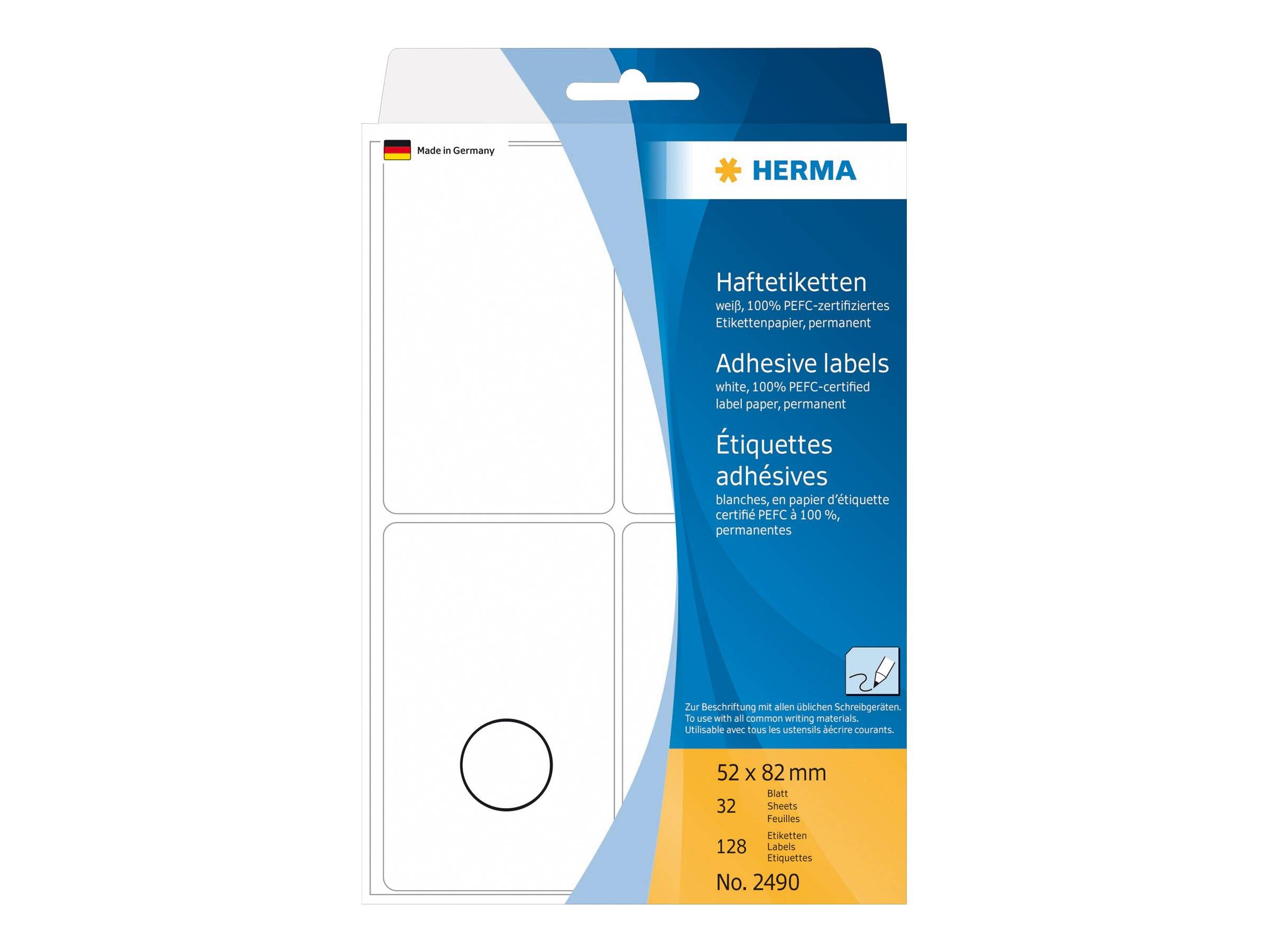 HERMA Vielzwecketiketten weiß 52x82 mm Papier matt 128 St. Etiketten
