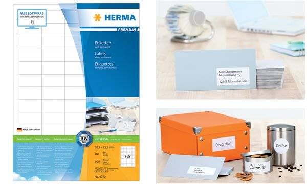 HERMA Etiketten Premium A4 weiß 105x50,8 mm Papier 1000 St. Etiketten