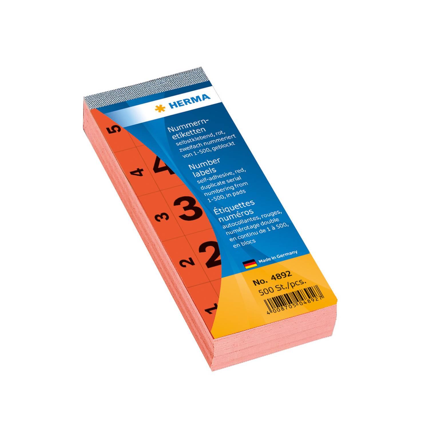 HERMA Nummernblock selbstklebend 1-500 rot 28x56 mm HERMA Nummernblock selbstklebend 1-500 rot 28x56 mm