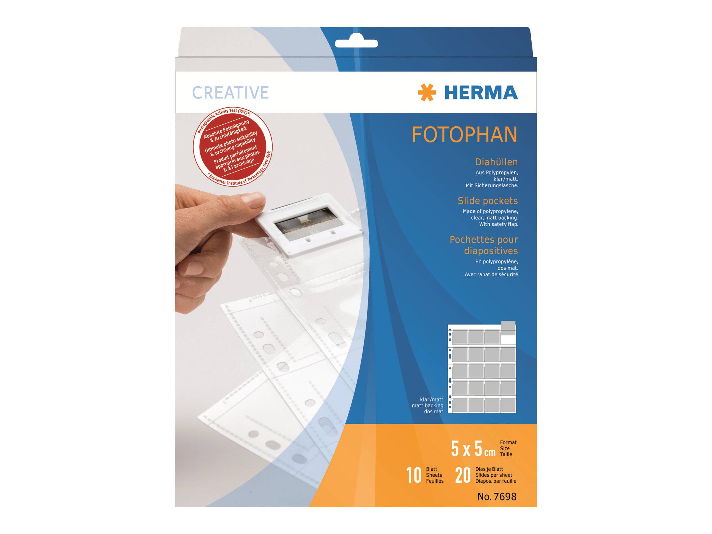 HERMA Diahüllen für Kleinbild-Dias 10 Hüllen klar/matt - 7698