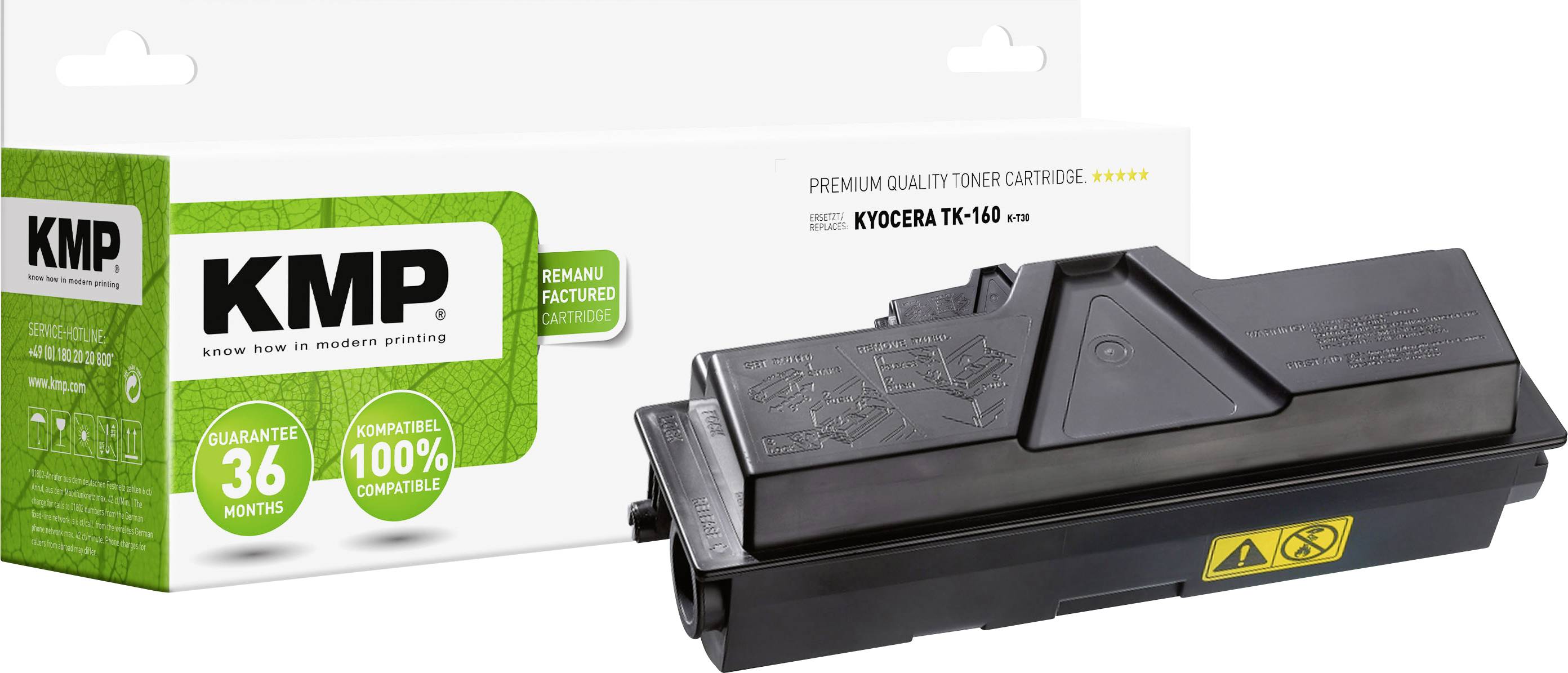 KMP Toner Kyocera TK-160K/TK160K black 2500 S. K-T30 remanufactured