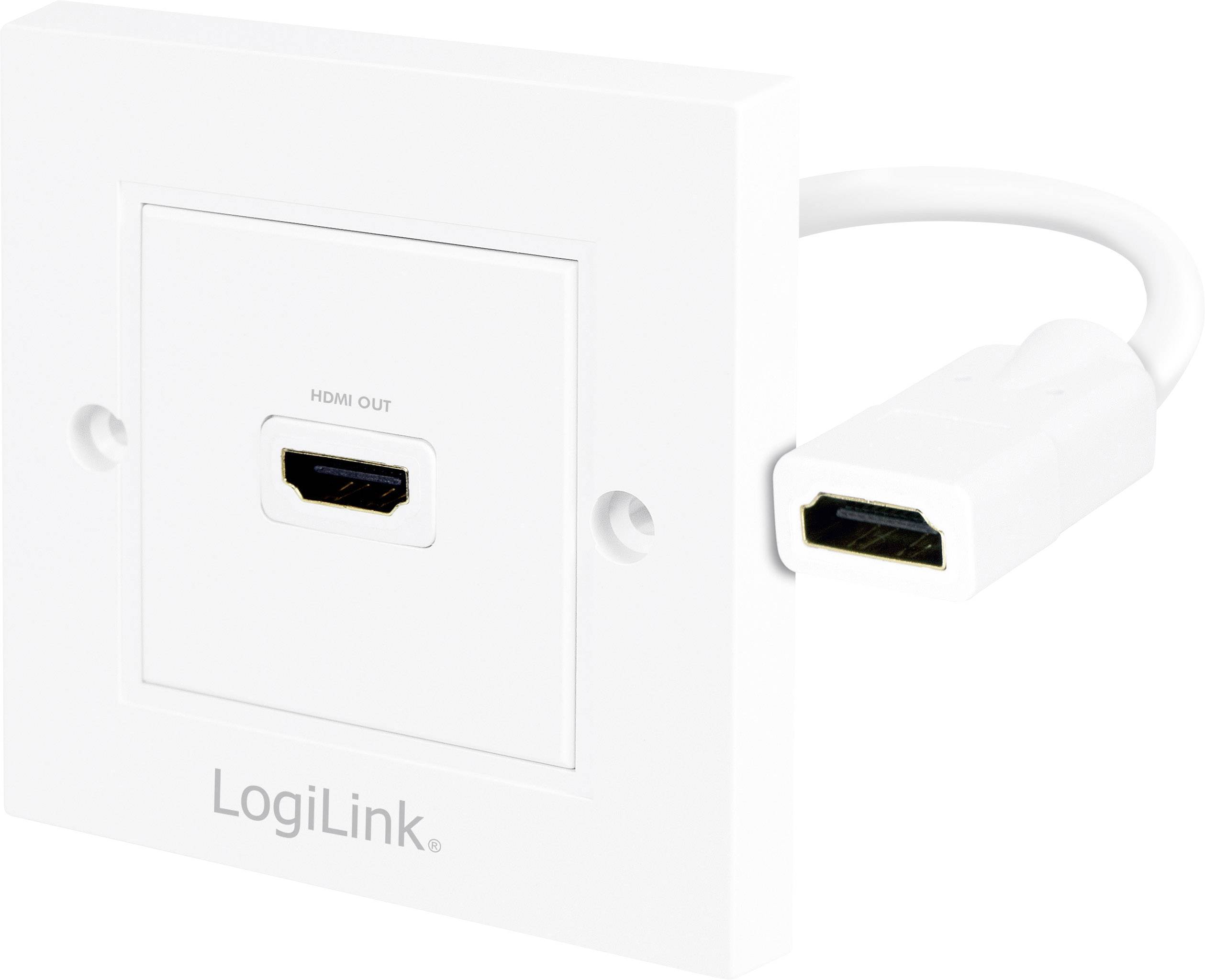Logilink HDMI Adapter, wall socket, 1-port, white