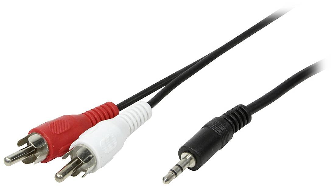 Logilink Audiokabel 1x 3,5mm -> 2x Cinch St/St 1.50m bk