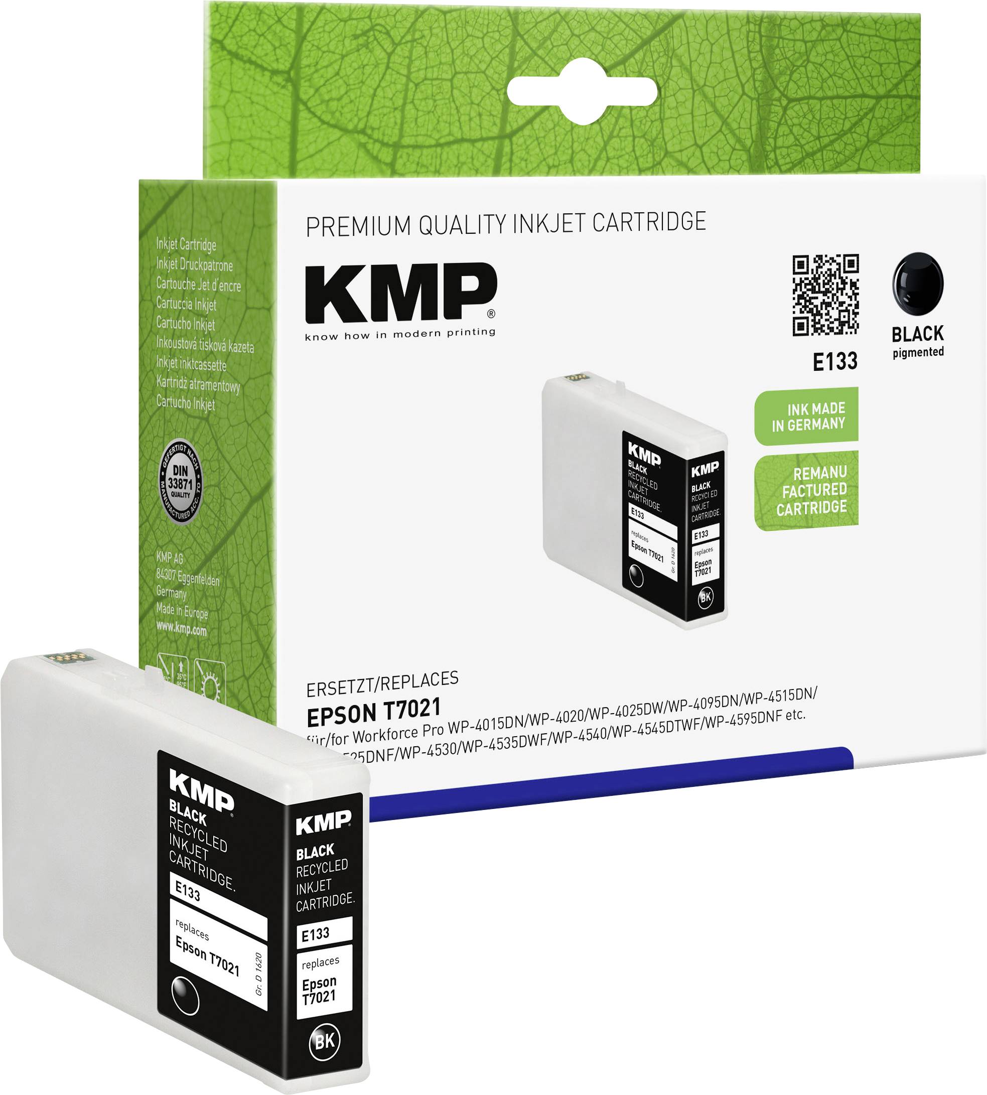 KMP Patrone Epson T7021 black 2400 S. E133 remanufactured KMP Patrone Epson T7021 black 2400 S. E133 remanufactured