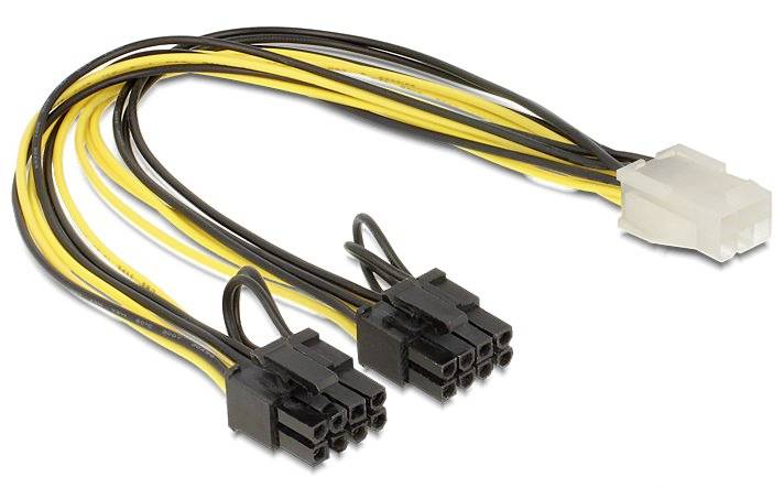 DELOCK Stromkabel 6Pin PCIe -> 8Pin PCIe Bu/St 0.30m Stromkabel