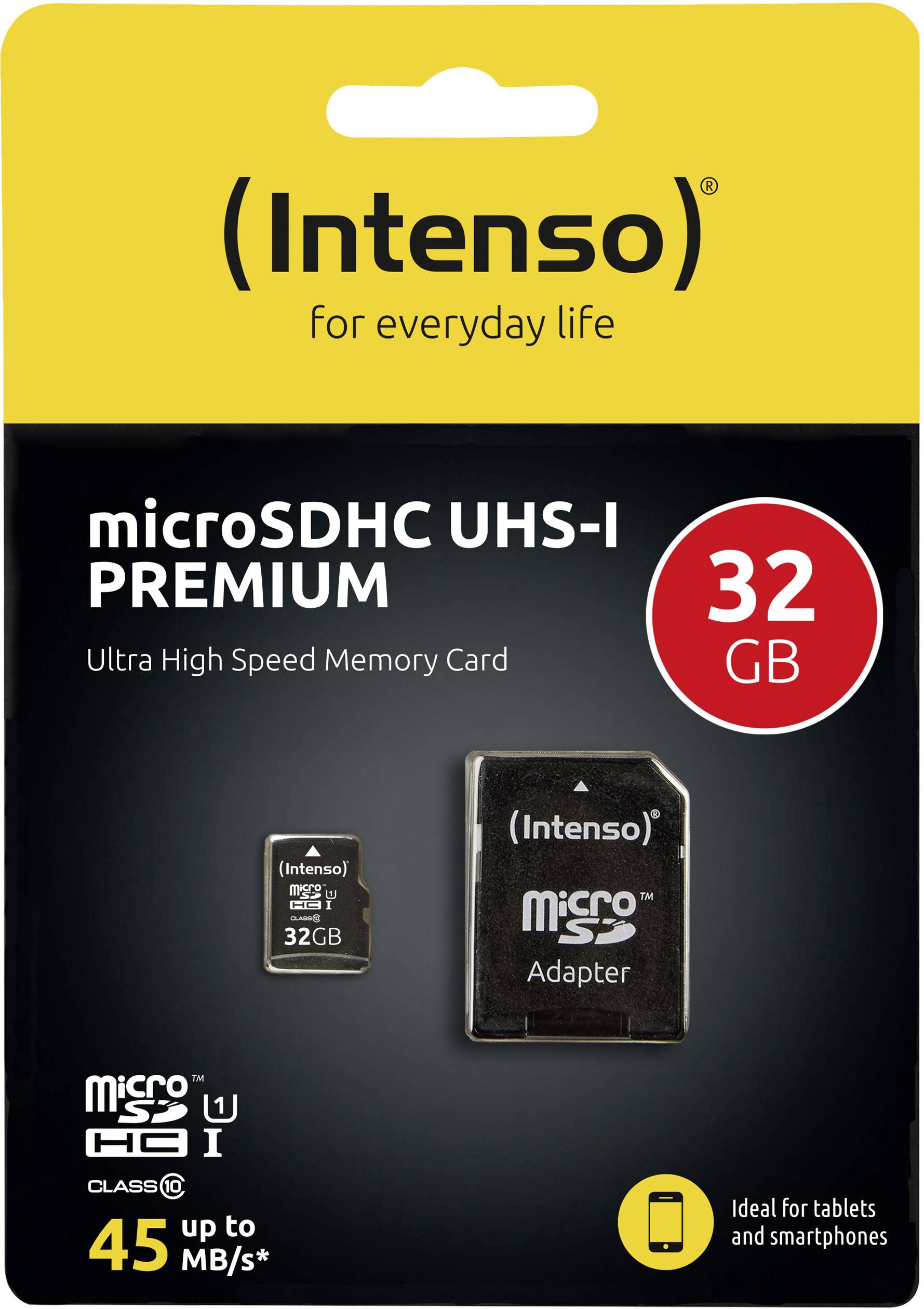 Intenso SD MicroSD Card 32GB SD-HC UHS-I retail Micro SD Karten