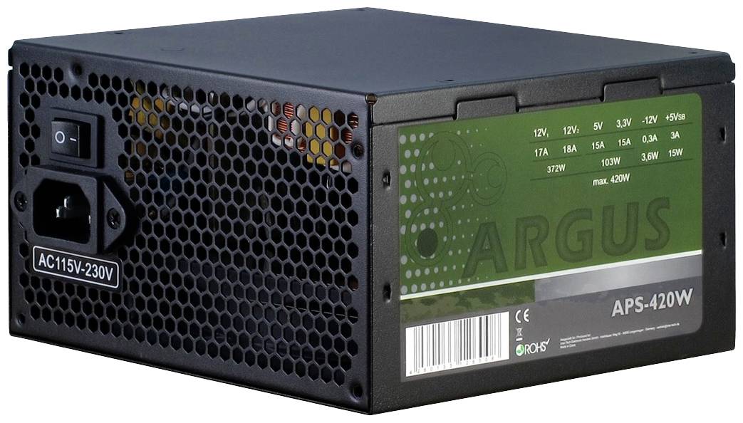 Inter-Tech Netzteil 420W Argus APS-420W 120mm Lüfter - 88882116