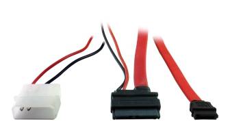 Inter-Tech Kabel Slim DVD Anschluss SATA + Power 0,3/0,3 m Kabel