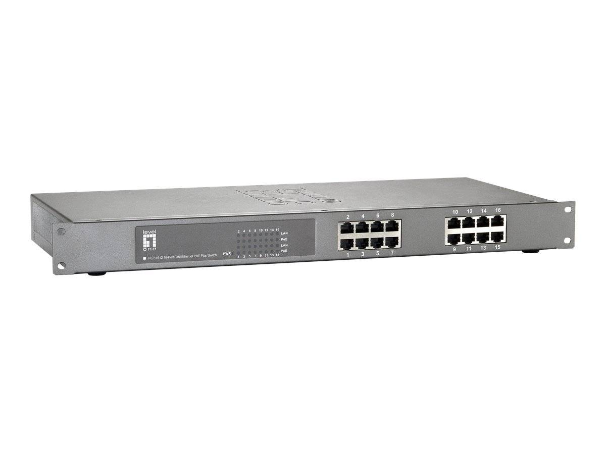 LevelOne Switch 16x FE FEP-1612 19 480W 16xPoE - FEP-1612