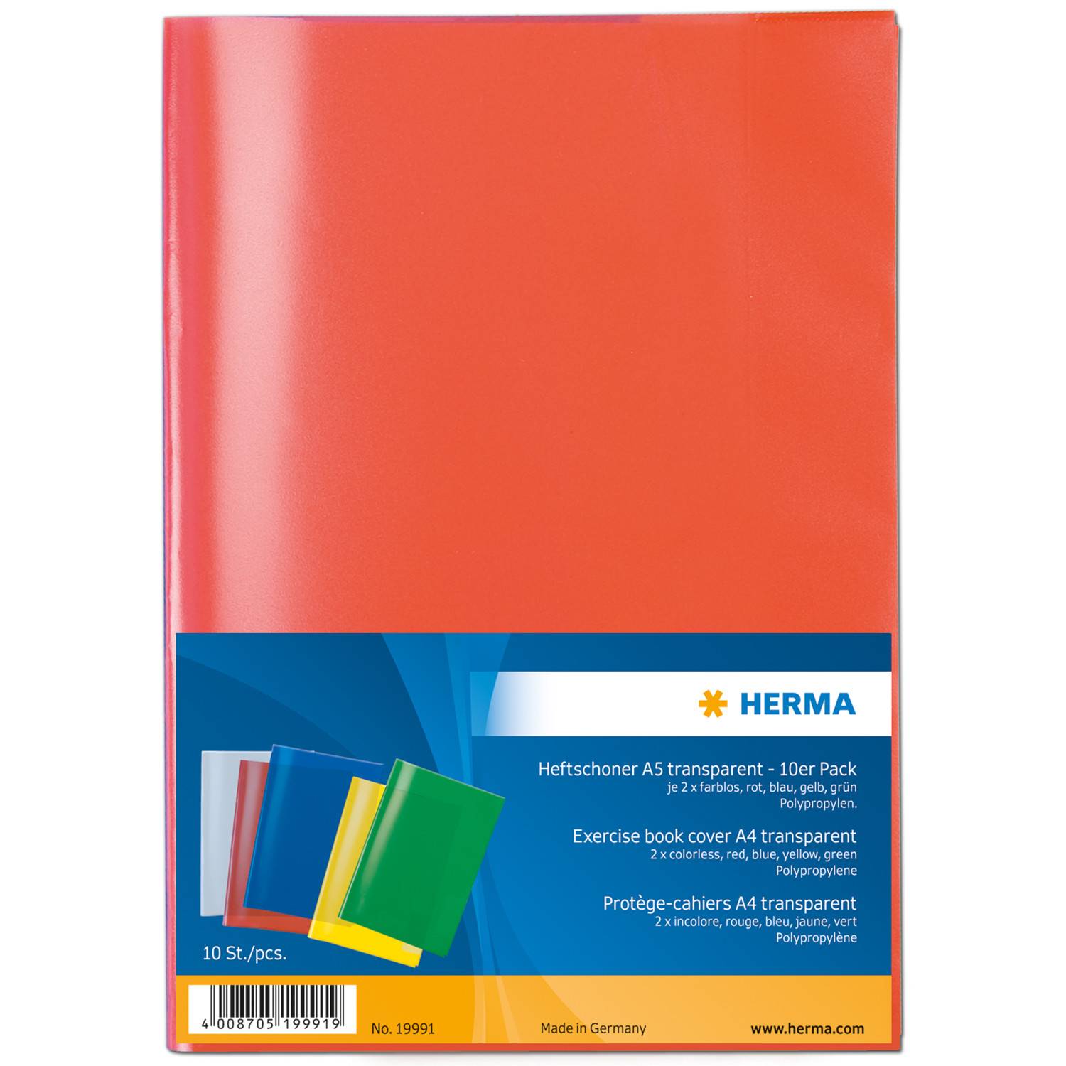 HERMA Heftschoner 10er Set A5 transparent (5 Farben), 19991 (BILD1)