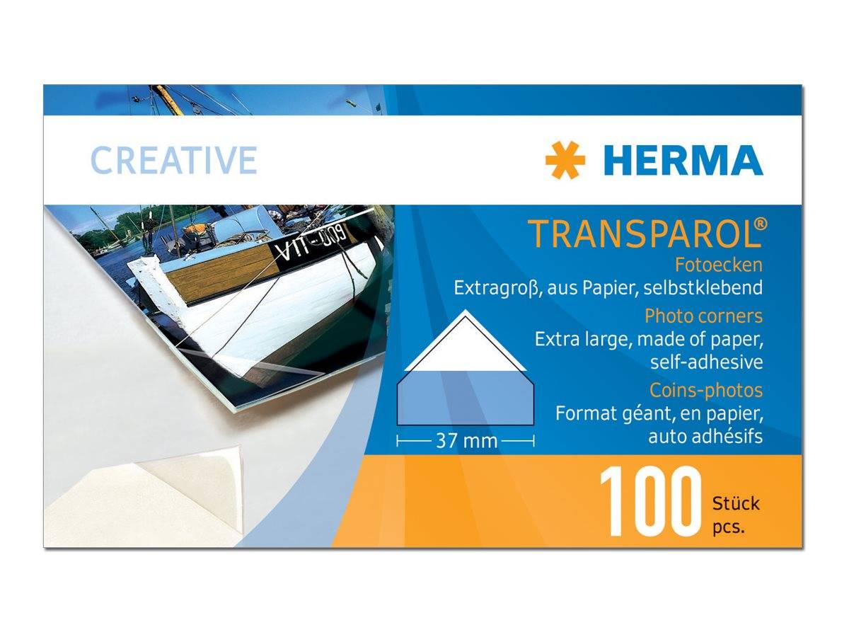 HERMA Transparol Fotoecken extra-gross 100St. - 1302