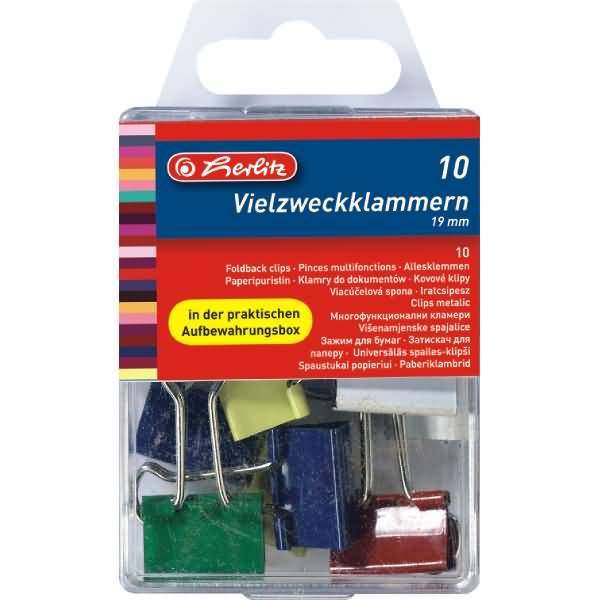 Herlitz Vielzweckklammer Metall farb sort. 60BI 10er Hängeb. - 8770257