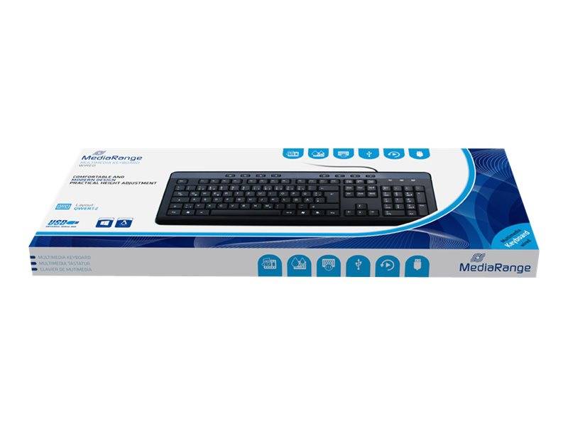 MediaRange Tastatur Multimedia Keyboard black 8 Sondertasten Mäuse & Tastaturen