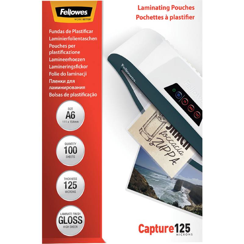 Fellowes Laminierfolie Capture A6 125Mikron glänzend 100P
