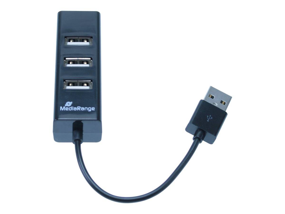 MediaRange USB-HUB 4-Port USB 2.0 extern schwarz - MRCS502