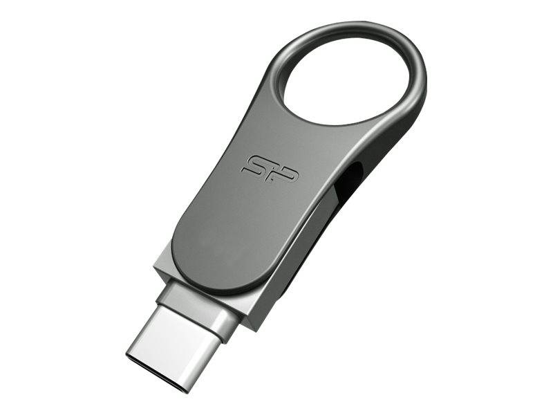Silicon Power USB-Stick 16GB USB3.2 + Type-C C80 Silver