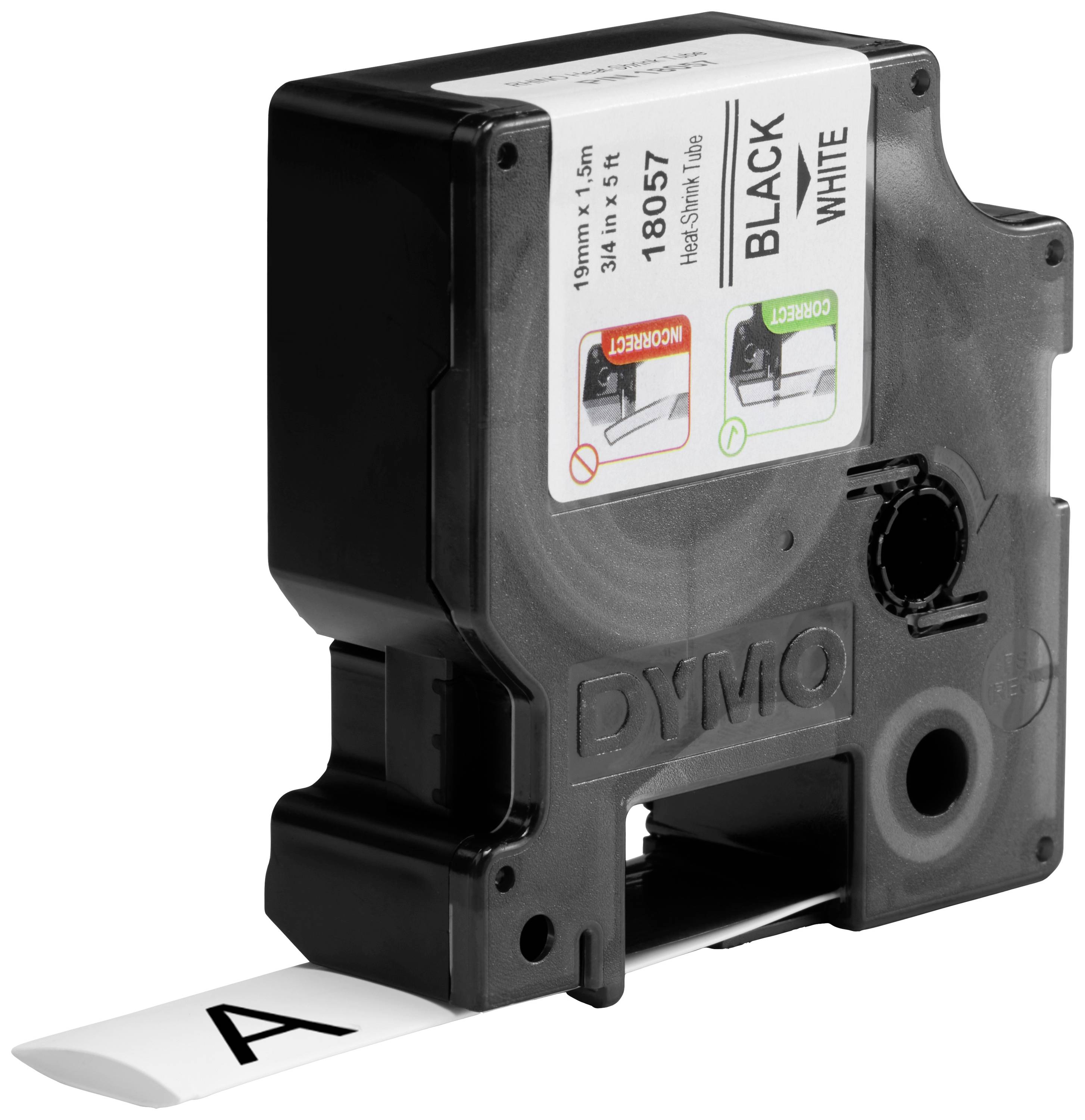 DYMO Rhino Heißschrumpfschlauch 19mmx1.5m schwarz->weiß - 18057