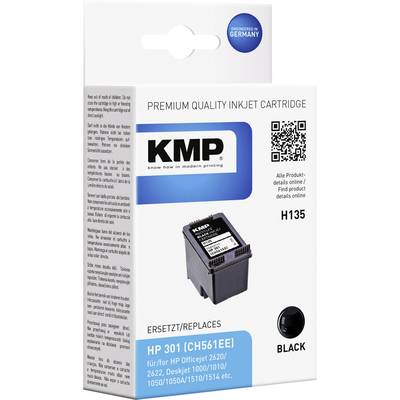 KMP Patrone HP CH561EE NR.301 black 190 S. H135 refilled