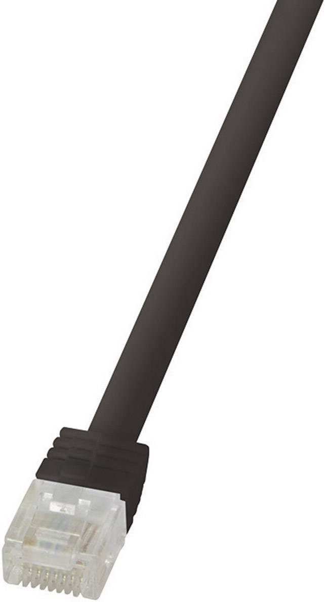 Logilink Flachpatchkabel RJ45 U/UTP Cat6 0.25m schwarz Patchkabel RJ45