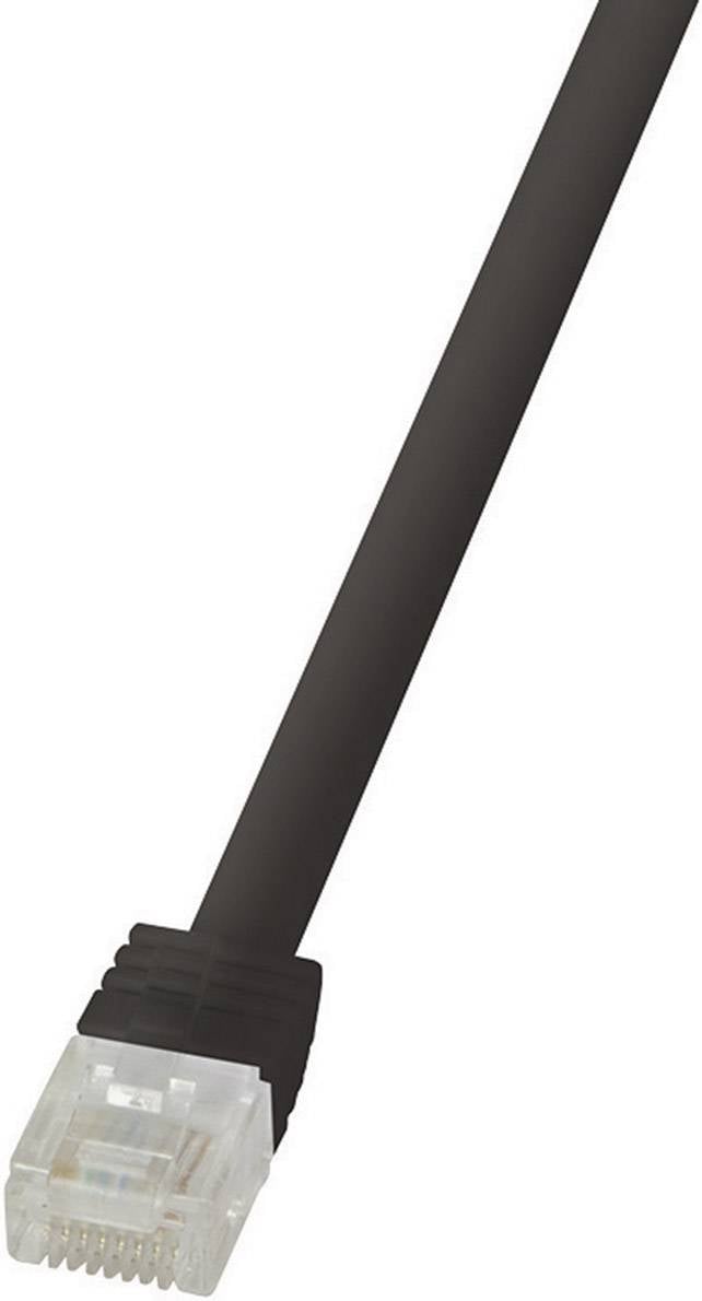 Logilink Flachpatchkabel RJ45 U/UTP Cat6 0.50m schwarz Patchkabel RJ45