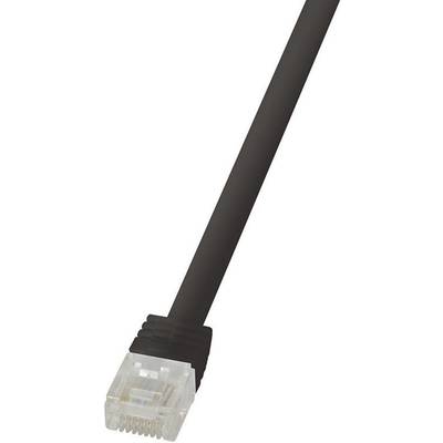 Logilink Flachpatchkabel RJ45 U/UTP Cat6 20.00m schwarz