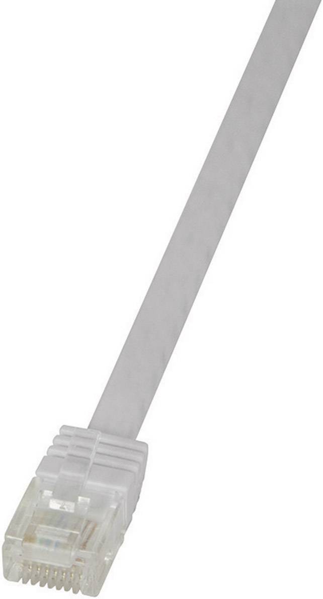 Logilink Flachpatchkabel RJ45 U/UTP Cat6 0.50m weiß Patchkabel RJ45