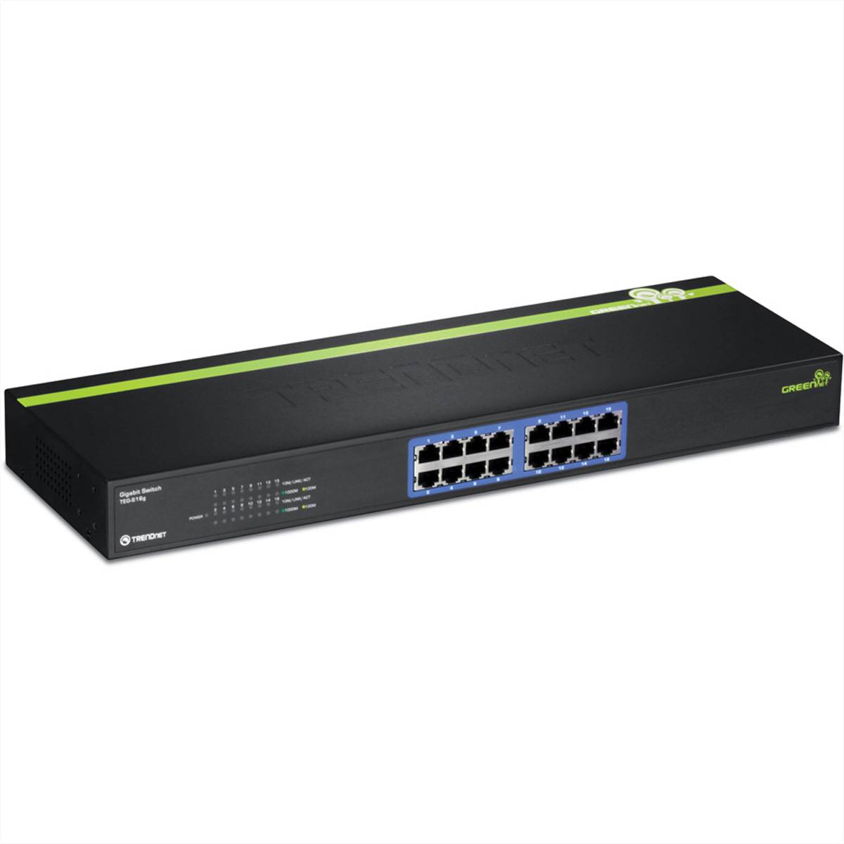 TRENDnet Switch 16-Port Gbit GREENnet 19" Rackmount Metall