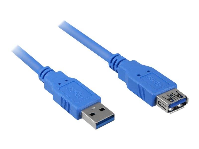 Sharkoon Kabel USB 3.0 Verlängerung 2,0m schwarz - 4044951015689