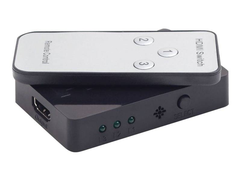gembird HDMI Switch 3 Eingänge -> 1 Ausgang 4k +Fernbed. Switche