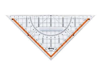 ROTRING Geo-Dreieck Hypotenuse 23cm mit Griff Glasklar Zeichnen,Malen,Basteln