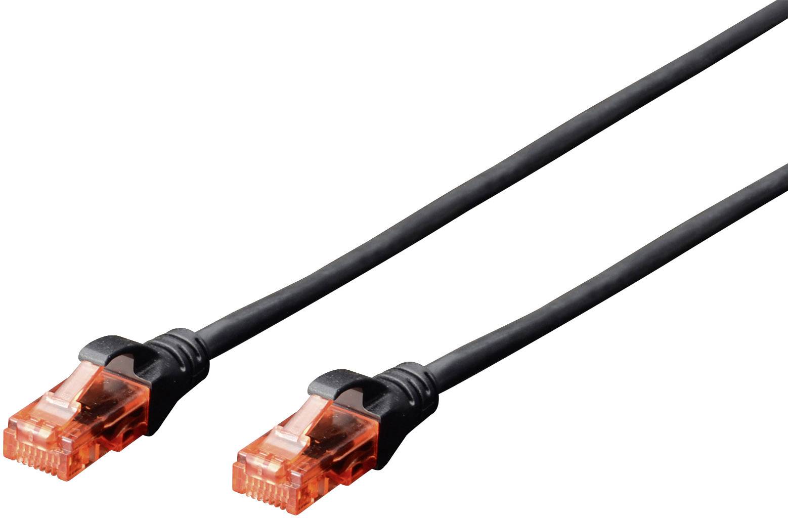 DIGITUS Patchkabel RJ45 U/UTP Cat6  1.00m schwarz Hebelsc Polybeutel Patchkabel RJ45