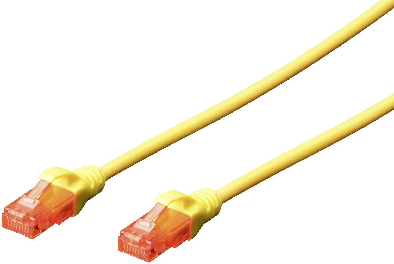 DIGITUS Patchkabel RJ45 U/UTP Cat6  2.00m gelb Hebelschutz Polybeutel Cat6 Kabel