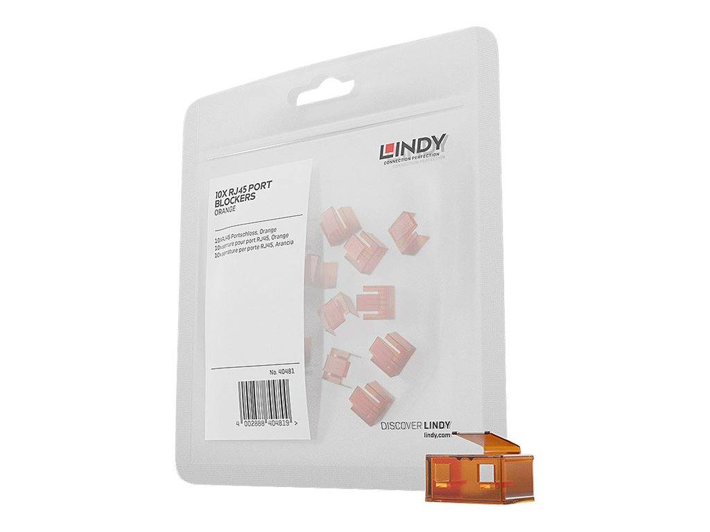 LINDY RJ45 Port Schlösser ORANGE 20 Stück (Schlüssel 40470) - 40481