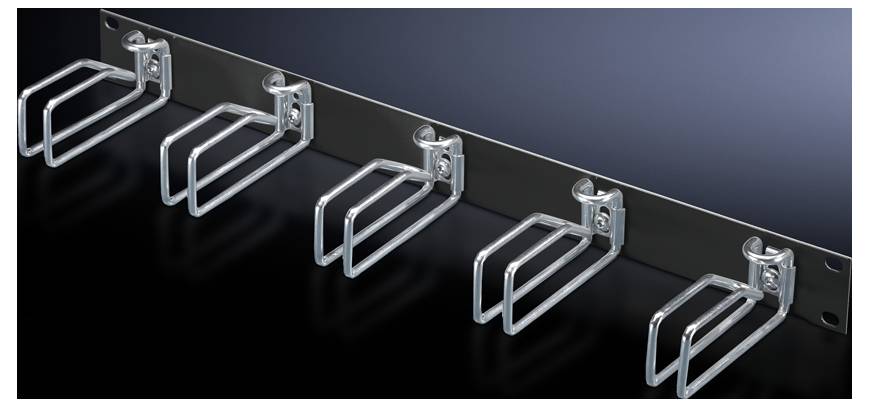 Rittal Rangierpanel 1HE HxT 43x105mm RAL 9005 Stahlbügel 19
