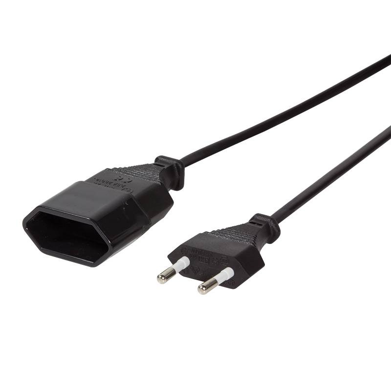 Logilink Netzkabel Euro CEE 7/16 Stecker zu Dose, 2m schwarz - CP123