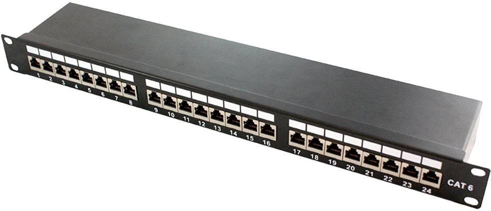 Logilink 19 Cat.6A Patchpanel, 24-Port, STP,Einbau,schwarz Logilink 19 Cat.6A Patchpanel, 24-Port, STP,Einbau,schwarz