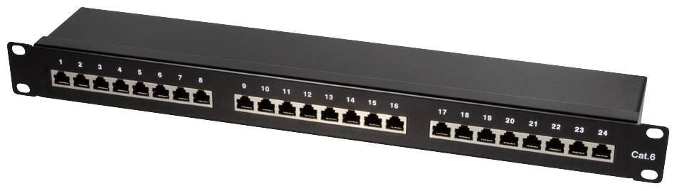 Logilink Patchpanel 19 Einbau Kat.6 STP 24 Port, schwarz Logilink Patchpanel 19 Einbau Kat.6 STP 24 Port, schwarz